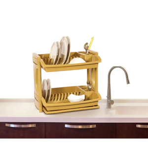 Escurridor de Platos Multicolor de Diseño Tradicional y Sencillo con Bandeja de Agua y Base Hueca para Almacenamiento en Encimera - Product Image 3