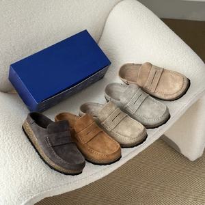 Nouvelles sandales <span class=keywords><strong>Birkenstock</strong></span> 2026 en cuir de vachette respirant, légères, à <span class=keywords><strong>semelle</strong></span> en liège rehaussée, style demi-ouvert, nouvelle collection <span class=keywords><strong>EVA</strong></span> - Product Image 1