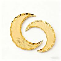 1 stks Gouden Metalen Serveerschaal Halvemaan Vorm Fruitplateau Luxe Huisdecoratie Ramadan Eid Mubarak Feest Tafeldecoratie