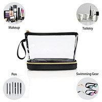 Organisateur en PU double couche Étui de maquillage de voyage étanche à la mode avec fermeture à glissière Capacité 3-6L Sac de beauté pour le stockage des cosmétiques