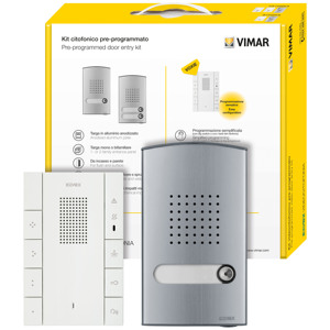 Kit d'interphone programmé Vimar Voxie pour une seule ligne téléphonique, pour montage encastré et en saillie - Product Image 1