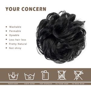 Kbeth100 % <span class=keywords><strong>moño</strong></span> de <span class=keywords><strong>cabello</strong></span> humano, <span class=keywords><strong>moño</strong></span> desordenado Scrunchies Cola de Caballo <span class=keywords><strong>moño</strong></span> de extensiones de <span class=keywords><strong>cabello</strong></span> rizado pieza de <span class=keywords><strong>cabello</strong></span> para mujeres/niños Tousled Updo - Product Image 6