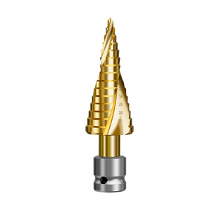 Baolian <b>Step</b> <b>Drill</b> Bit 36mm Total Length 15mm Working Length Gold Finish Wood Drilling Threaded Shank - Product Image 2