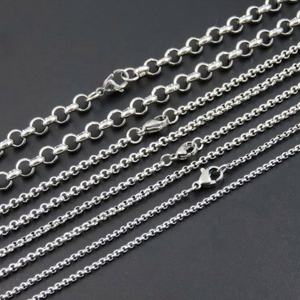 Kustomisasi 2/2.5/3/6/7/8/9mm 20-100cm baja tahan karat O rantai kalung untuk pria wanita mode perhiasan liontin kalung - Product Image 5