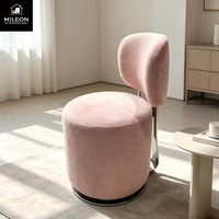 Tabouret de coiffeuse pivotant de style italien, modèle design nordique, chaise de maquillage pivotante créative avec dossier (Nouvel Arrivage)