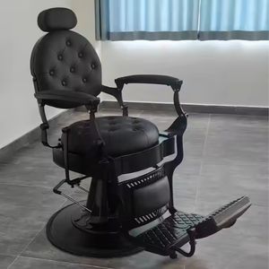 Luxe rétro <span class=keywords><strong>Salon</strong></span> coiffure barbier chaise hydraulique coupe de cheveux inclinable toilettage Massage meubles en cuir pour une utilisation en salle de sport - Product Image 5