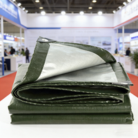 Bâche en tissu brocart 120 GSM imperméable 3m x 3m verte anti-UV/résistante aux déchirures avec œillets renforcés pour voiture, piscine, caravane
