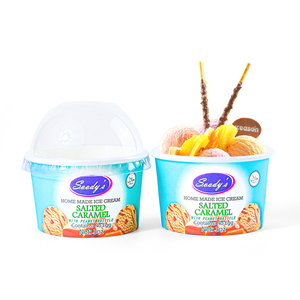 China mejor <span class=keywords><strong>precio</strong></span> personalizado desechable helado taza de papel yogur congelado con tapa de cúpula al por mayor - Product Image 5