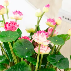 wholesale artificial flower artificial lotus flower bouquet for home Fish tank decoration