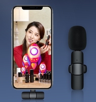 Mikrofon Lavalier Cardioid nirkabel portabel, Mini plastik iPhone Android Audio/Video rekaman Mic Desktop siaran langsung baru