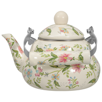 Bouilloire en métal émaillé rétro 1,5 L pour la préparation du lait, du café et du thé, accessoire de cuisine pour la maison, bouilloires pour boissons
