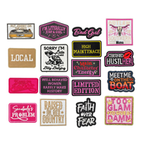 Patchs brodés 3D drôles pour femmes, certifiés CE, formes variées, badges thermocollants à texte western, style campagnard, ornement de chapeau DIY
