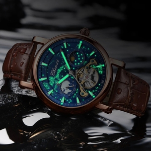 <span class=keywords><strong>CHENXI</strong></span> 8872 Montre Homme Entièrement Automatique en Cuir Véritable, Évidée, Étanche et Lumineuse, Montre-bracelet Sport Mécanique pour Homme - Product Image 3