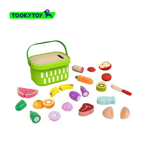 Wooden Portable Children's Vegetables And Fruits Cut Cut Vegetables Toys Play House Kitchen Simulation Set