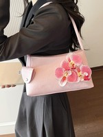 Sac à bandoulière élégant pour femme, orné de fleurs, avec fermeture éclair, polyvalent, idéal pour les vacances, le quotidien, le bureau