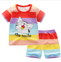 Set Pakaian Butik Anak Bayi, Kaus Lengan Pendek Dua Potong Setelan Musim Panas