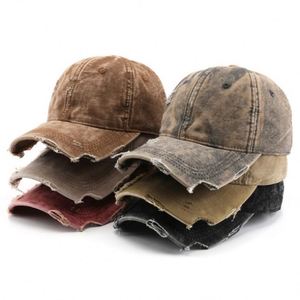 Casquette de baseball vierge à 6 panneaux en coton lavé vintage, avec logo brodé personnalisé, visière incurvée et effet vieilli, style Dad Hat, design mode - Product Image 1