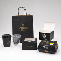 Boîte en papier jetable personnalisée avec logo pour emballage alimentaire de burgers, poulet frit et frites, idéale pour les entreprises de vente à emporter
