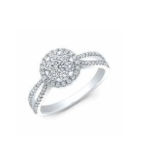 <b>Indian</b> Manufacturer Round Shape Real Diamond Wedding <b>Ring</b> with 14kt White Solid Gold Available at Wholesale Supply - Product Image 1