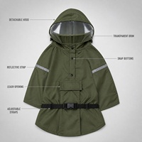 Imperméable pour chien avec capuche transparente détachable, réfléchissant, réglable en 3 directions, trou pour laisse au cou/poitrine, poncho toutes saisons