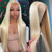 Peluca frontal de encaje transparente 613, cabello humano brasileño 613 Rubio, 40 pulgadas, cabello virgen 613, gran oferta