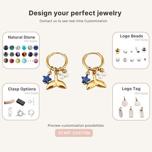 Boucles d'oreilles tendance en acier inoxydable de qualité supérieure, inspirées de l'océan, hypoallergéniques, inaltérables, minimalistes et élégantes pour femme - Product Image 5