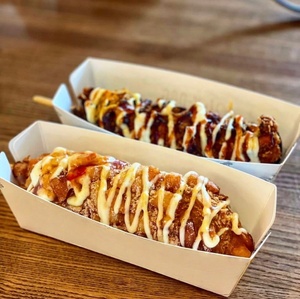 Tùy Chỉnh Có Thể Tái Chế K Con Chó Hàn Quốc Ngô Chó Sushi Waffle Thanh Ăn Vay Thực Phẩm Container Bao Bì Hộp Khay - Product Image 6