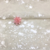 Tissu en dentelle brodée à paillettes transparentes de 5 mm + 18 mm, 18 couleurs en stock, idéal pour les robes de soirée – Vente chaude