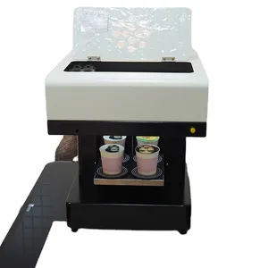 コーヒープリンター4カップ自動ケーキプリンターチョコレートセルフィープリンターコーヒー印刷機カプチーノビスケット用