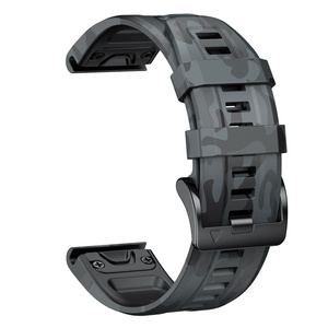 26mm 부드러운 실리콘 방수 스포츠 <span class=keywords><strong>Garmin</strong></span> <span class=keywords><strong>Fenix</strong></span> 7 6 5 22mm 위장 시계 손목 스트랩 용 퀵 이지 핏 시계 밴드 - Product Image 4