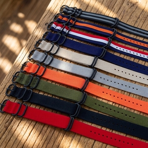 Bracelets de <span class=keywords><strong>montre</strong></span> de remplacement en nylon tendance de 18 mm à prix d'usine avec 5 anneaux, <span class=keywords><strong>bracelet</strong></span> en <span class=keywords><strong>tissu</strong></span> - Product Image 3