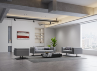 Ensemble de canapés compacts haut de gamme en cuir et tissu, pieds monobloc en bois massif pour hôtel, bureau, salon