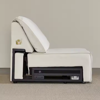 Canapé-lit convertible moderne en cuir blanc, inclinable, doux, avec télécommande électrique automatique, multifonctionnel pour salon