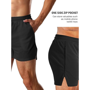 Shorts de sport respirants pour hommes Séchage rapide Évacuation de l'humidité Taille élastique Logo personnalisé Shorts de sport de yoga de course à pied - Product Image 5