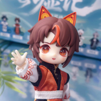 Nagi Cloud Ruins Chronicle Chi Chen Version Cachée MJD Doll, Figurine Articulée à 12 Points, Figurine Anime Rouge Hanfu avec Cornes de Démon