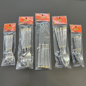 Myd <span class=keywords><strong>New</strong></span> Roman trụ cột Thiết kế Bắc Âu Vàng dao kéo nĩa muỗng dao bạc Thép không gỉ thiết lập dao kéo cho đám cưới - Product Image 5