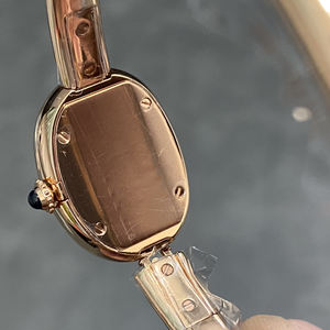 Montre à quartz de luxe pour femme, boîtier ovale en or 18 carats, design élégant et fin, montre habillée pour femme - Product Image 5