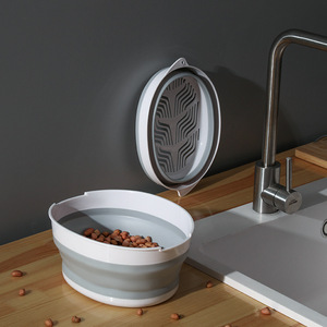Cesta plegable para drenaje, suministros de cocina, juego de dos piezas retráctil para lavar verduras, almacenamiento creativo, filtro de agua para el hogar - Product Image 4