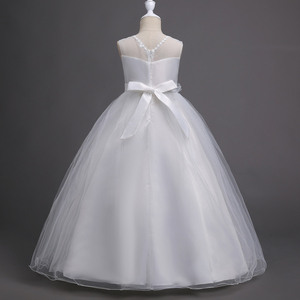 Robe de mariée de style coréen pour fille, robe de soirée élégante pour enfant, robe longue élégante de couleur violette avec des fleurs - Product Image 6