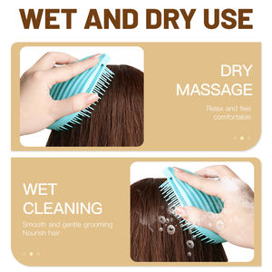 Brosse à cheveux pour le lavage, tête creuse, massage des méridiens, peigne sec à double usage, nettoyage en profondeur, toucher doux, TPEE, salon et usage domestique - Product Image 2