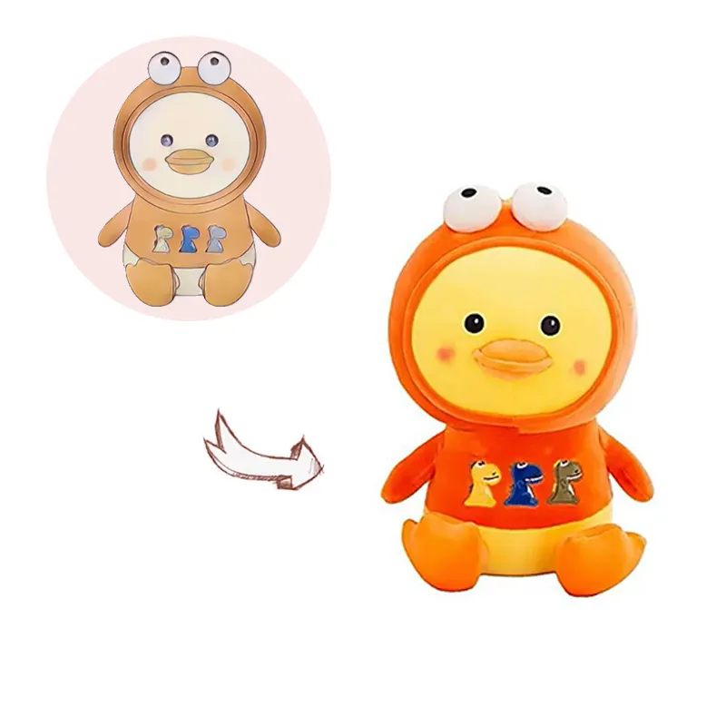 Cartoon gelbe Ente kleine Ente Puppe Gefüllte Plüsch tier Kinder Stoff Puppe Niedliche Tier Plüsch Kissen Geschenk Großhandel