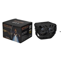 Feux de route pour moto à cinq modes avec yeux de démon bleus, phare de moto, éclairage de travail, feu antibrouillard, ampoule pour voiture, camion