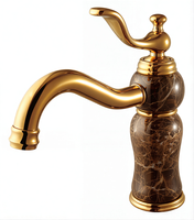 Robinet de salle de bain monocommande en laiton huilé, à poser sur comptoir, avec cartouche céramique, 1 trou, style vintage, pour lavabo