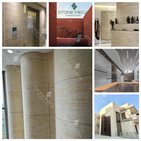 Carrelage flexible en travertin MCM, panneau mural flexible en pierre de travertin, placage de pierre naturelle haute simulation pour la décoration murale des bâtiments