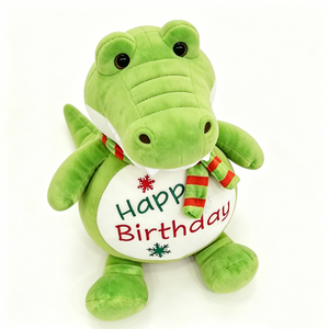 Peluche crocodile personnalisée, cadeau d'anniversaire en peluche, peluche joyeux anniversaire, animal en peluche alligator - Product Image 1