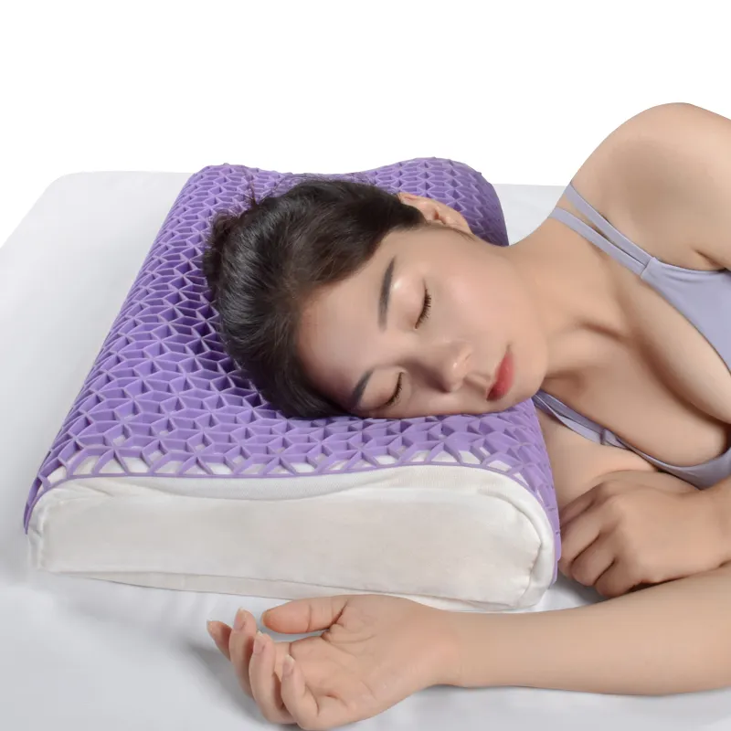 Good Quality Durable 3D Wave Shaped Foam Breath Pillow Cool Gel Washable TPE Sleeping Pillow