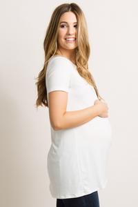 Maternité manches courtes débardeur ventre t-<span class=keywords><strong>shirt</strong></span> vêtements pour femmes enceintes grossesse t-shirts hauts - Product Image 6