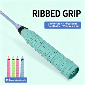เทปพันด้ามไม้แบดมินตัน PU ยืดหยุ่นได้ กันลื่น สีชมพูอมเขียว - Product Image 3