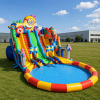 Piscine gonflable géante pour adultes et enfants, parc aquatique terrestre, parc de loisirs personnalisé, toboggan gonflable