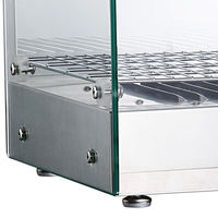Vitrine chauffante pour aliments, vitrine électrique commerciale en verre incurvé avec porte coulissante